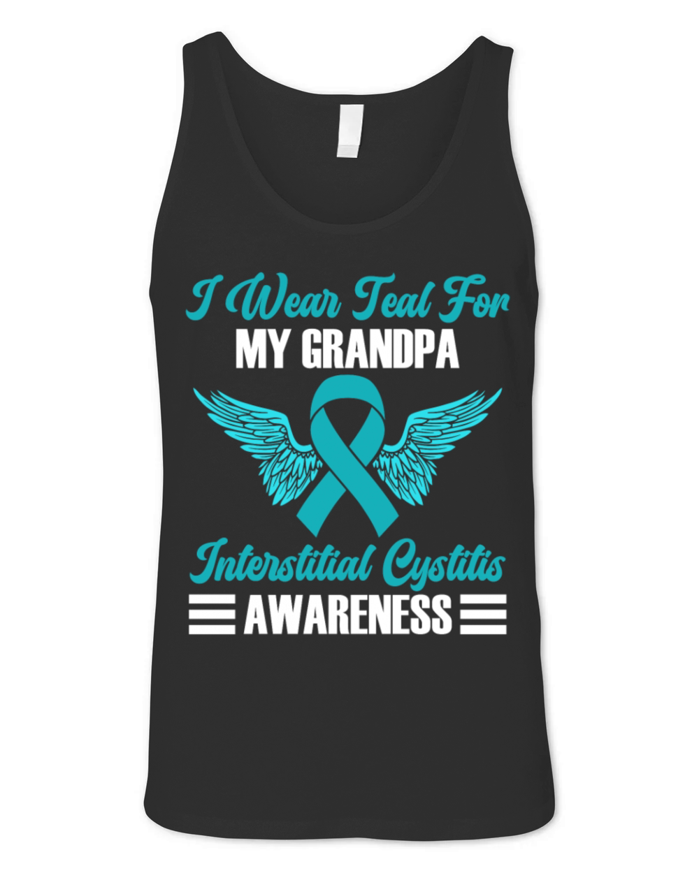 I Wear Teal For My Grandpa Interstitial Cystitis Unisex Jersey Tank