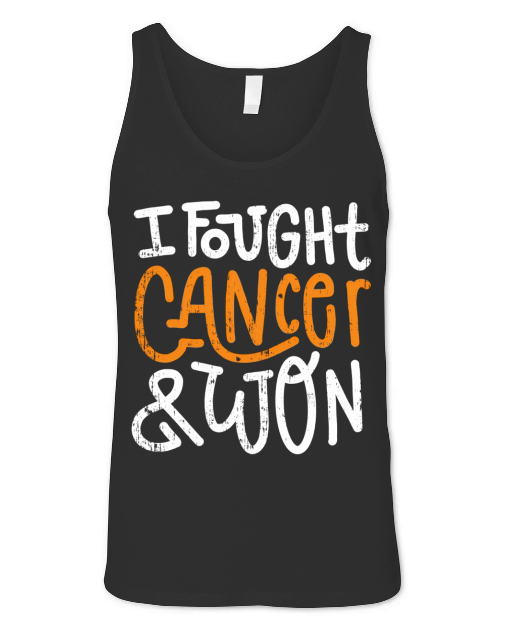 Ney Cancer Fought Orange Ribbon Cancer Survivor Unisex Jersey Tank