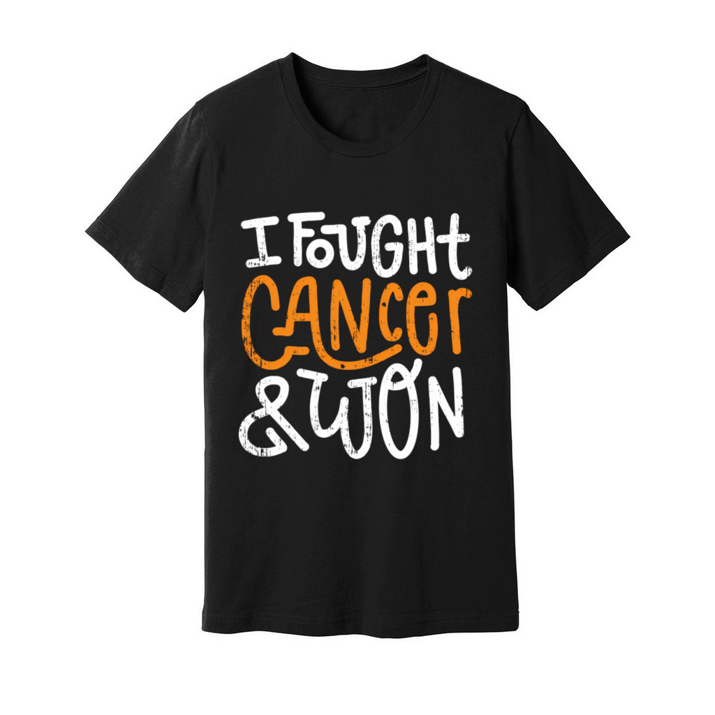 Ney Cancer Fought Orange Ribbon Cancer Survivor Unisex Jersey Tee