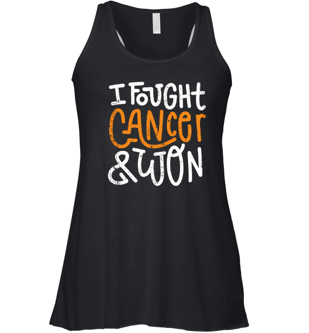 Ney Cancer Fought Orange Ribbon Cancer Survivor Women's Flowy Tank Top