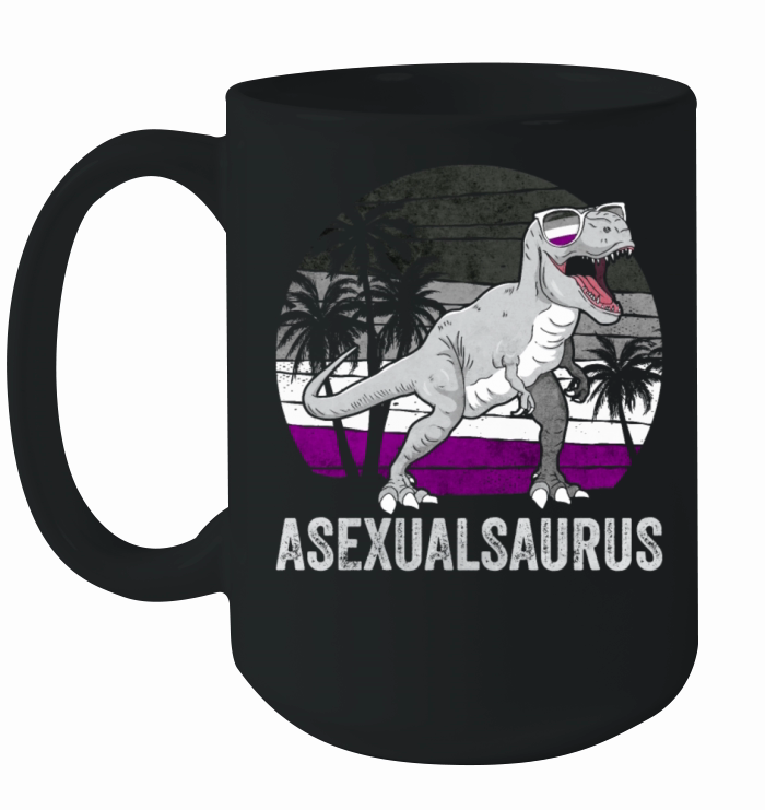 Asexual Pride Ace Flag Dinosaur Trex LGBTQ Ceramic Mug