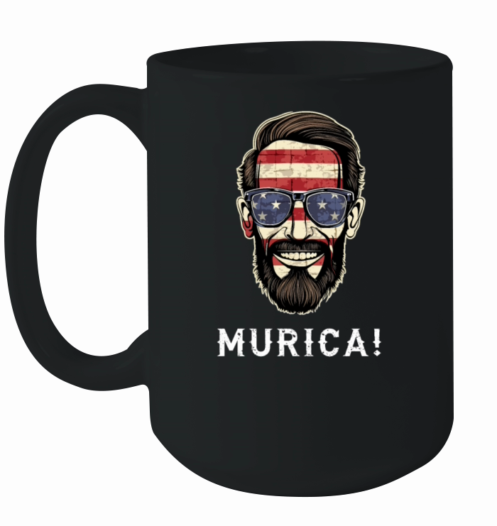 Funny Patriotic USA Abe Abraham Lincoln Murica Ceramic Mug