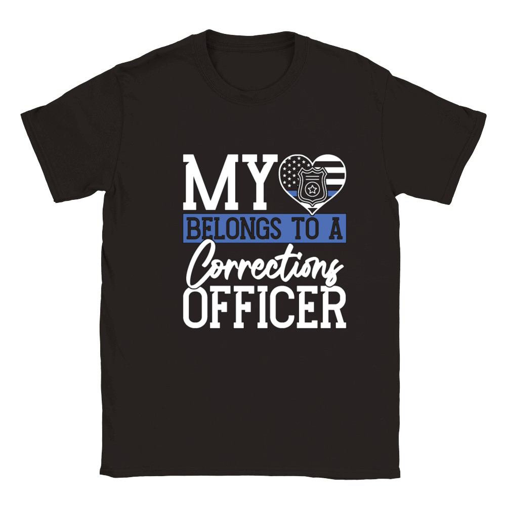 Corrections Officer My Heart Belongs To Officers Classic Kids Crewneck T-shirt