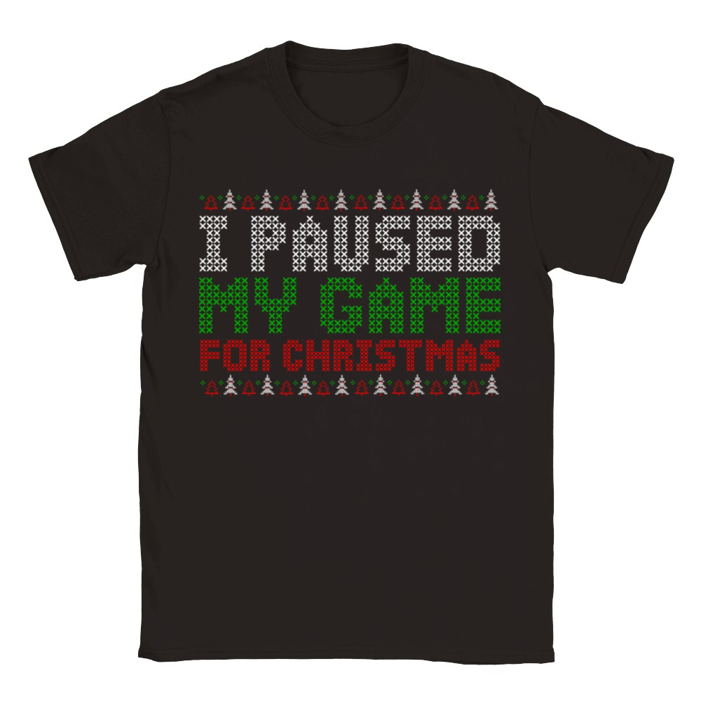 Paused Game Christmas Xmas X Mas Santa Classic Kids Crewneck T-shirt