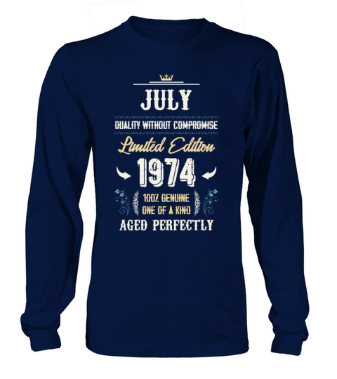 July 1974 Vintage Birthday Present Long sleeved Unisex