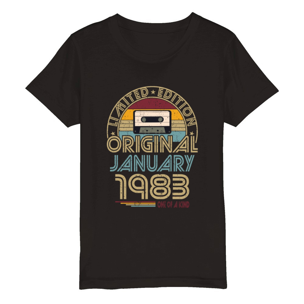 40th birthday january 1983 original 1983 Organic Kids Crewneck T-shirt