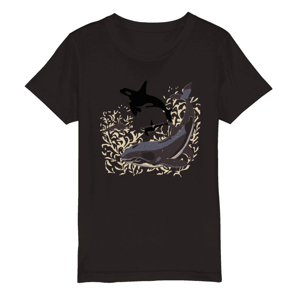 Life Is Better With Orcas Organic Kids Crewneck T-shirt