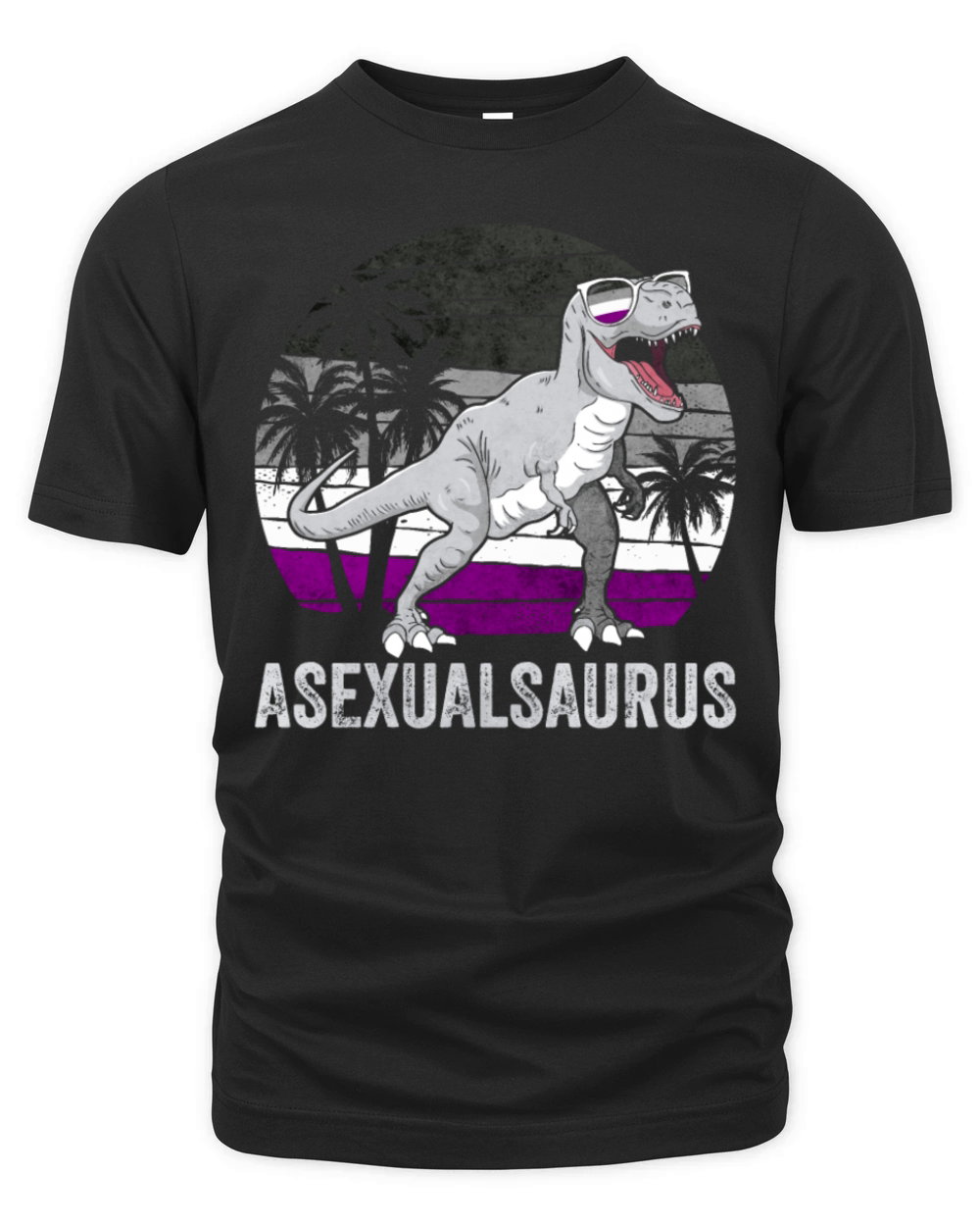 Asexual Pride Ace Flag Dinosaur Trex LGBTQ Organic Unisex T-shirt