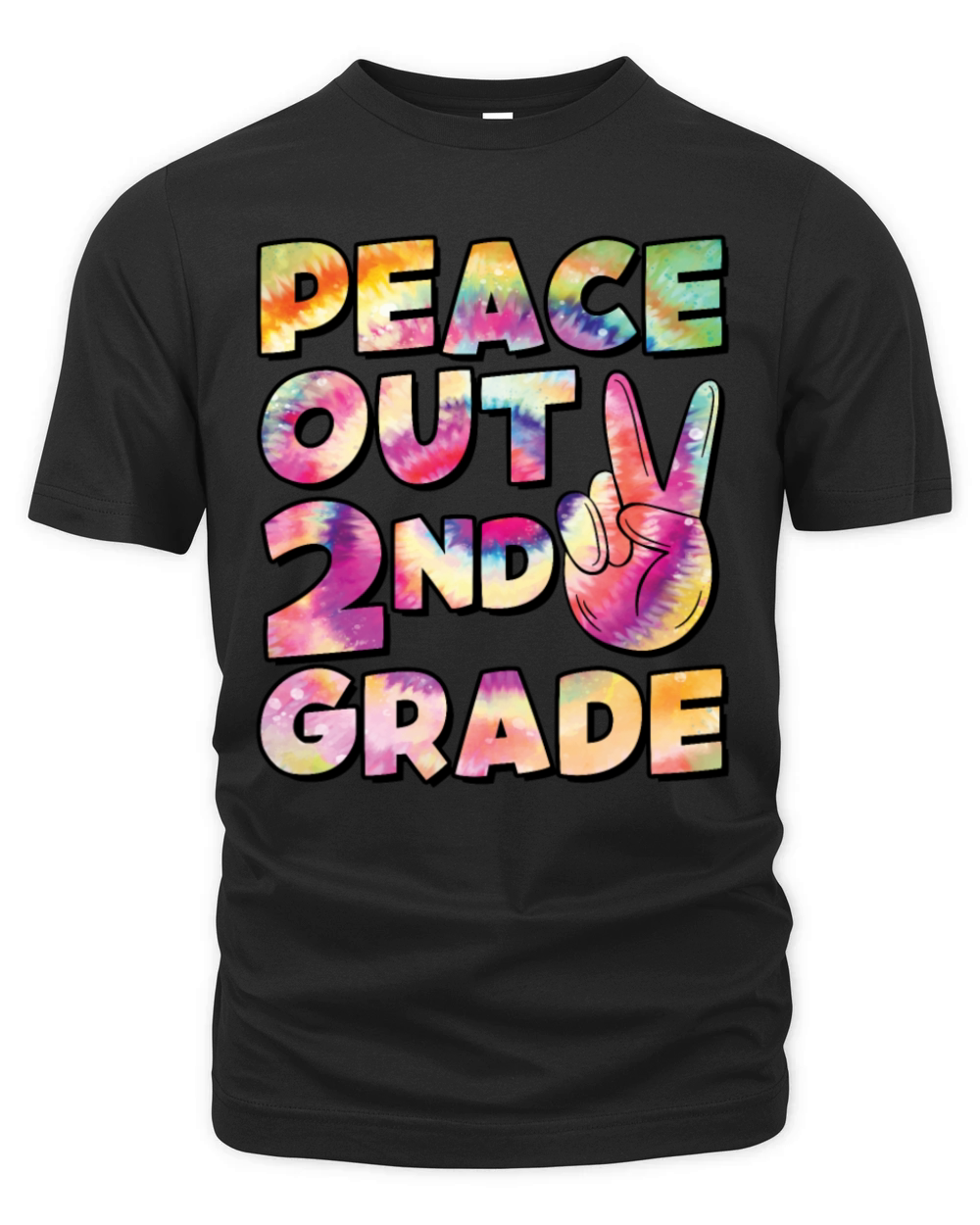 Peace Out 2nd Grade TIE DYE Organic Unisex T-shirt