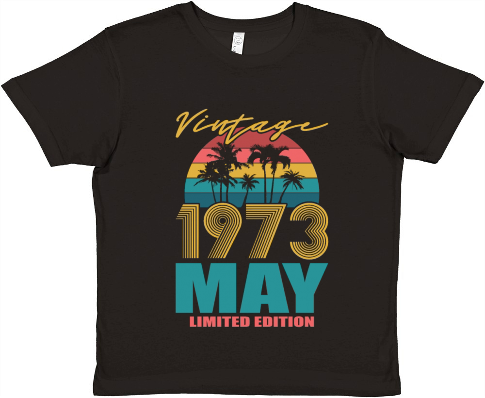 50th birthday may 1973 vintage 1973 Premium Kids Crewneck T-shirt