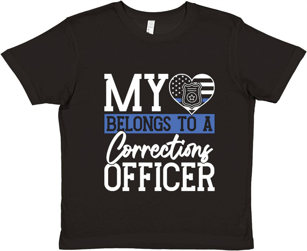 Corrections Officer My Heart Belongs To Officers Premium Kids Crewneck T-shirt