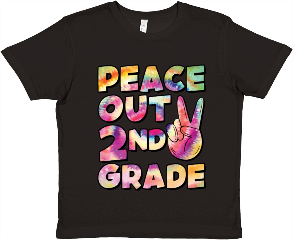 Peace Out 2nd Grade TIE DYE Premium Kids Crewneck T-shirt