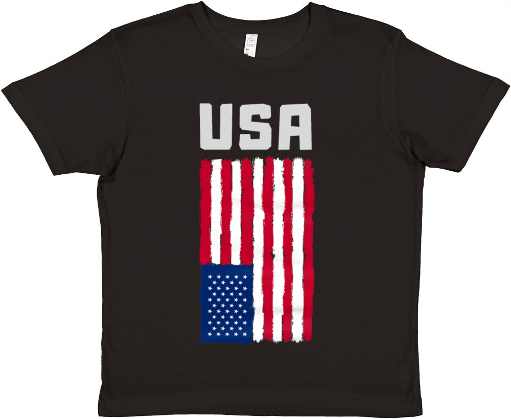USA Flag Patriotic 4th of July America day of Inde Premium Kids Crewneck T-shirt