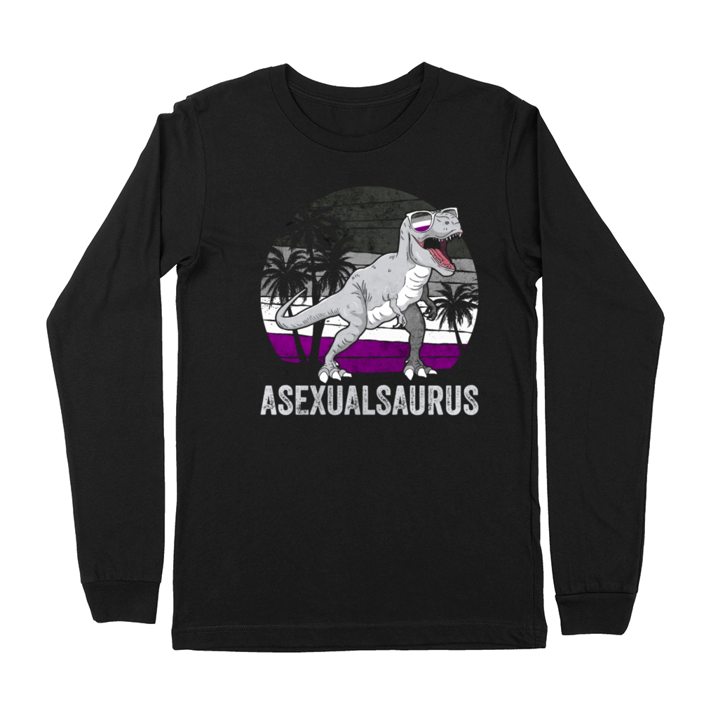 Asexual Pride Ace Flag Dinosaur Trex LGBTQ Premium Long Sleeve