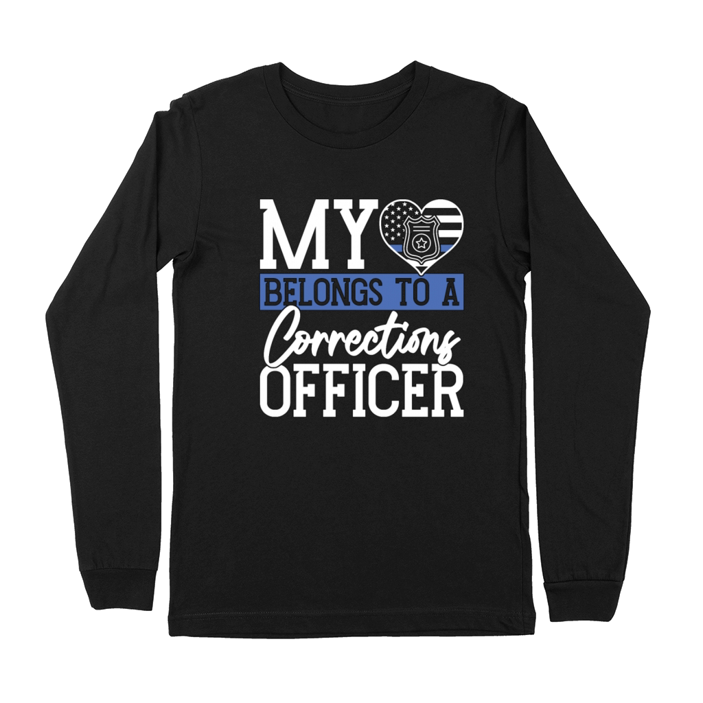 Corrections Officer My Heart Belongs To Officers Premium Long Sleeve