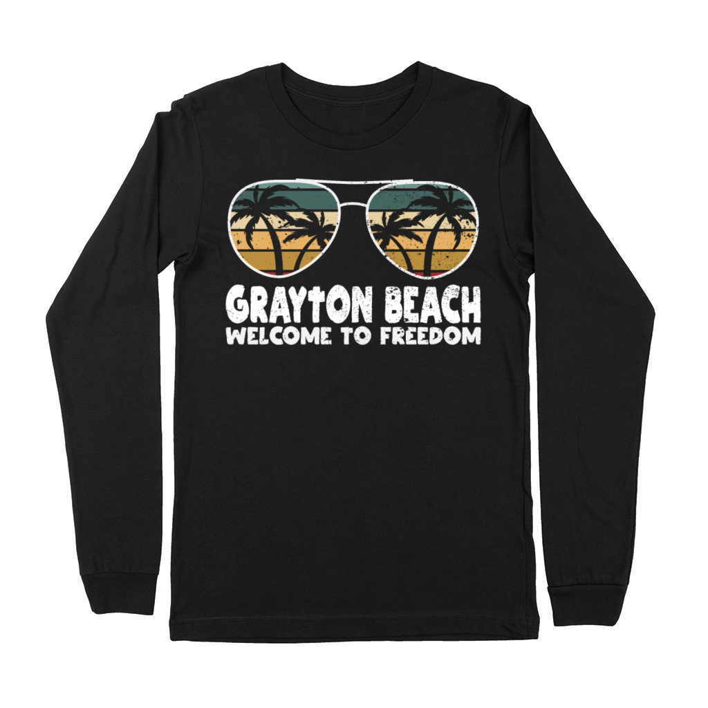 Grayton Beach Welcome to Freedom Vacation Sayings Premium Long Sleeve