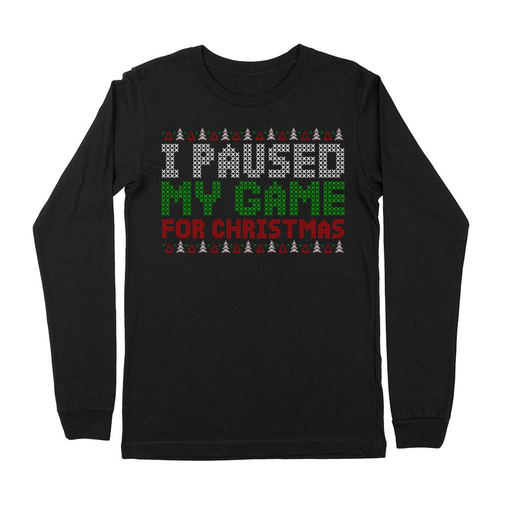 Paused Game Christmas Xmas X Mas Santa Premium Long Sleeve
