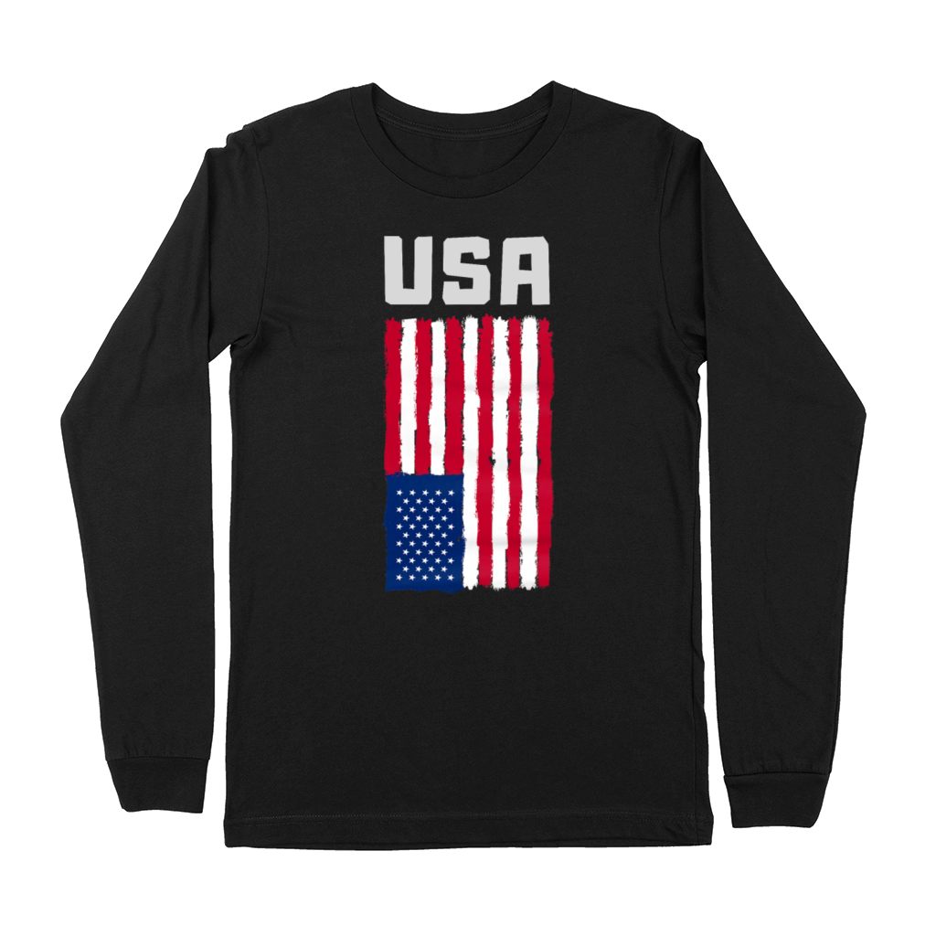 USA Flag Patriotic 4th of July America day of Inde Premium Long Sleeve