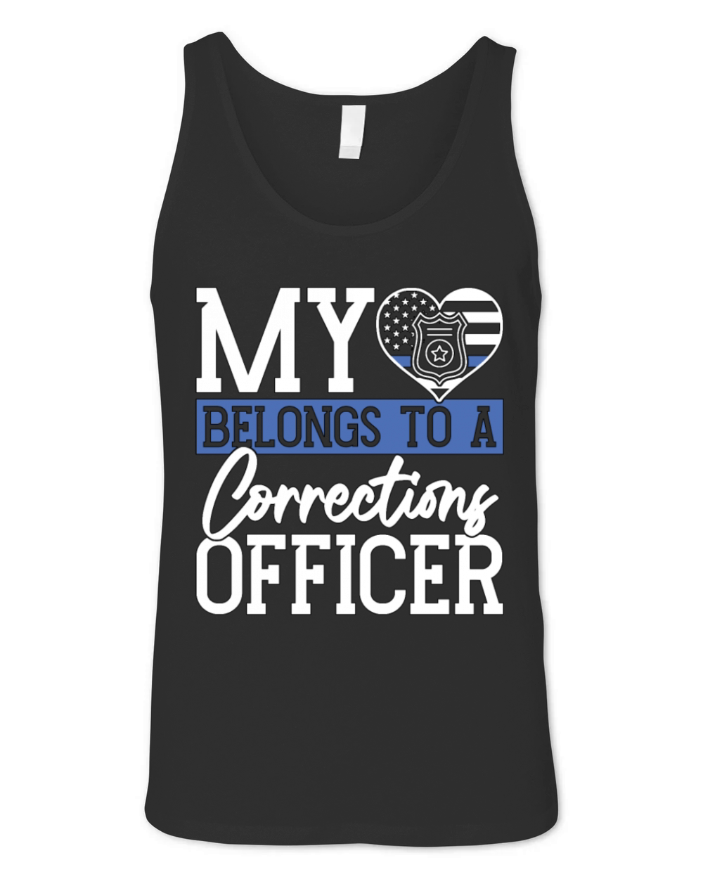 Corrections Officer My Heart Belongs To Officers Unisex Jersey Tank