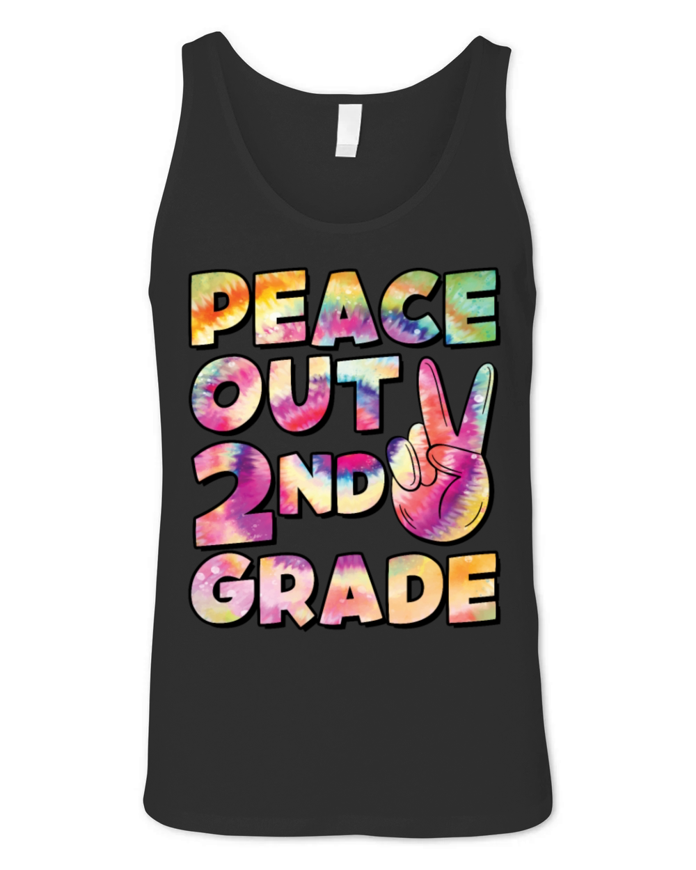Peace Out 2nd Grade TIE DYE Unisex Jersey Tank