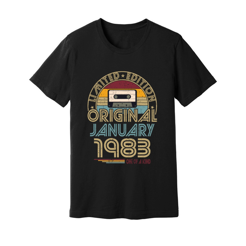 40th birthday january 1983 original 1983 Unisex Jersey Tee