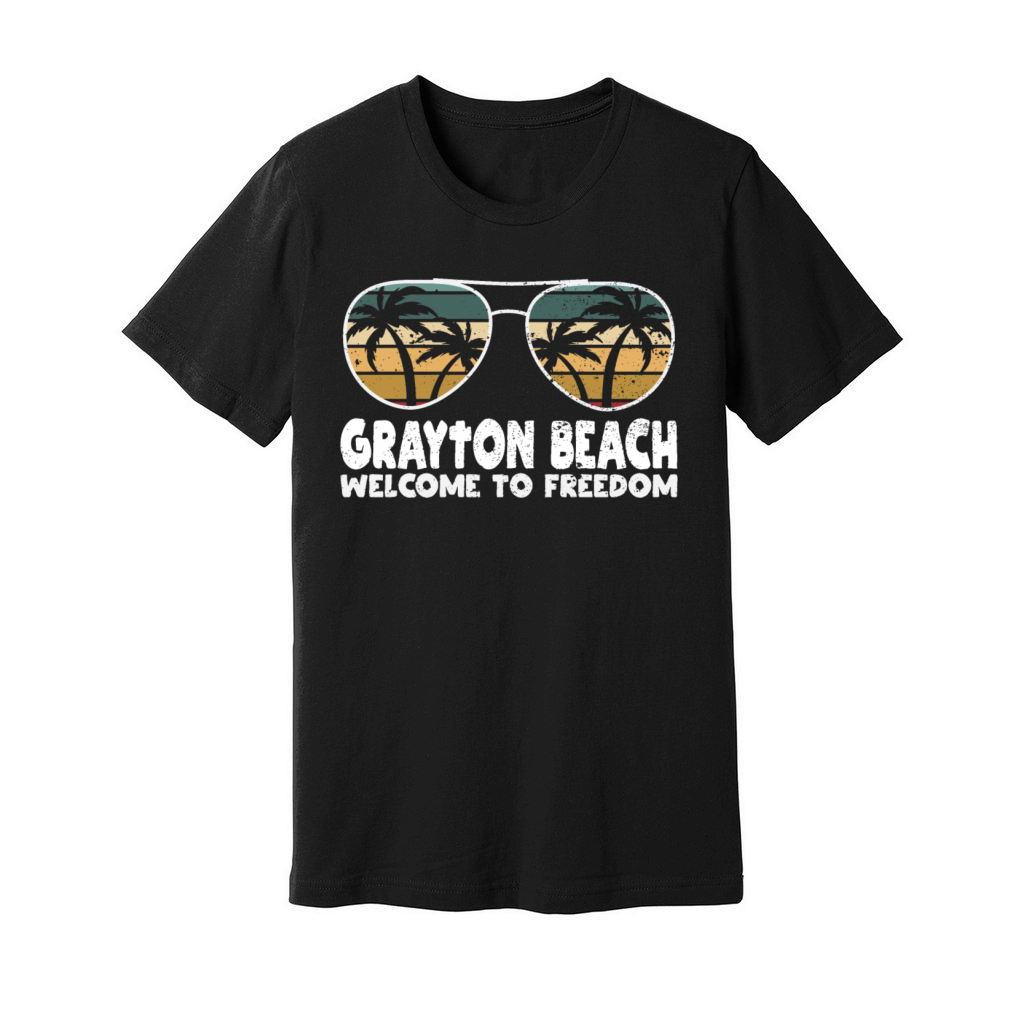 Grayton Beach Welcome to Freedom Vacation Sayings Unisex Jersey Tee