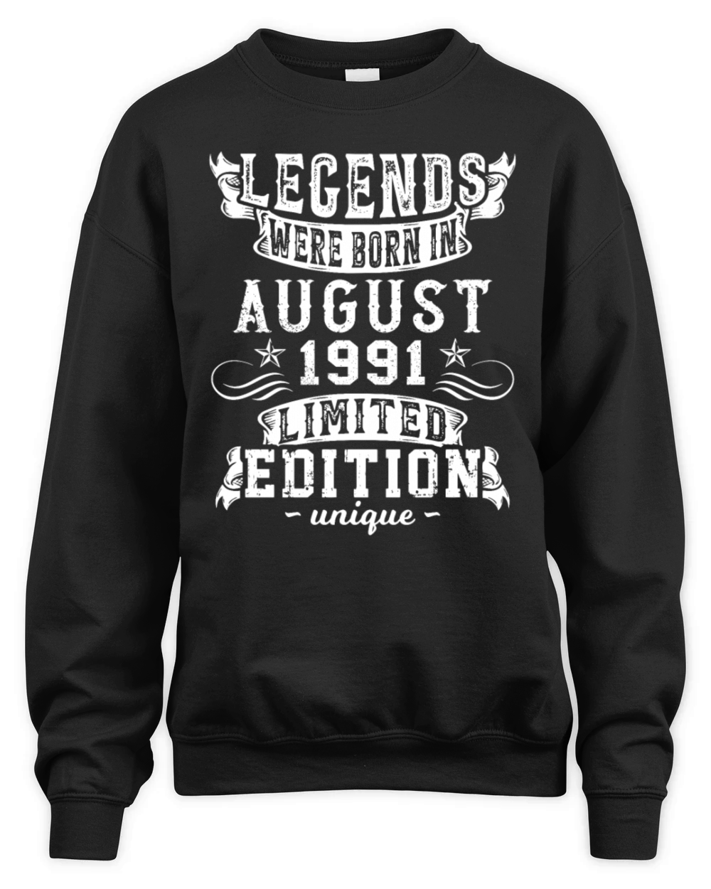 Birthday August 1991 Year Limited Edition Vintage Unisex Premium Crewneck Sweatshirt