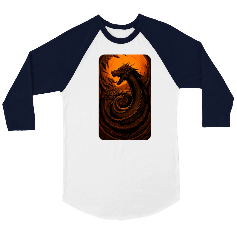 Sun Breather Vintage Art by Dreamscape Shirts Unisex ¾ sleeve Raglan T-shirt