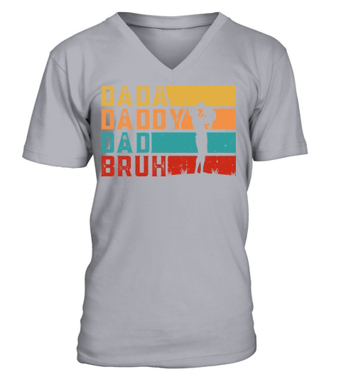 Dada Daddy Dad Bruh Fathers Day Vintage Funny V-Neck T-shirt