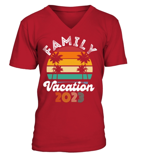 Family Vacation 2023 Beach Matching Summer 2023 V-Neck T-shirt