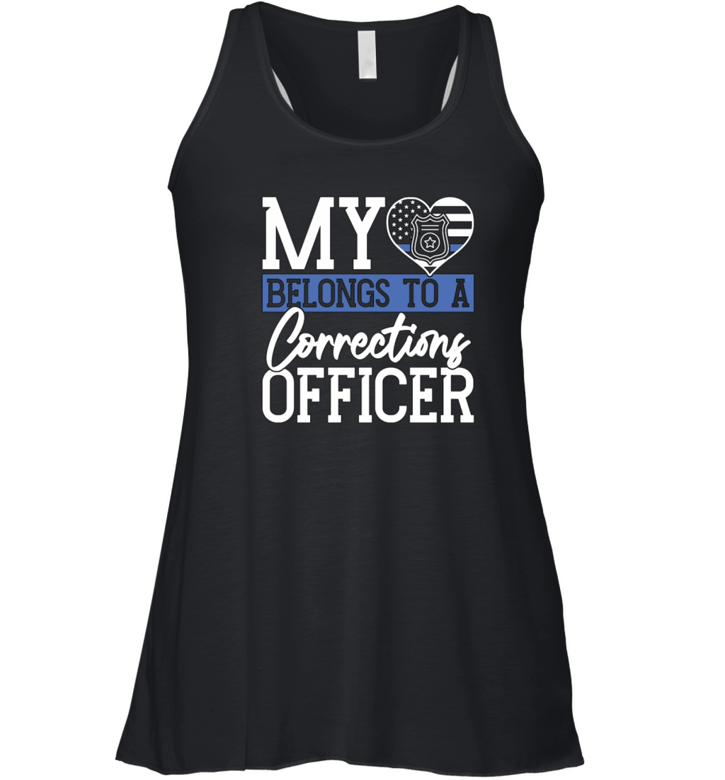 Corrections Officer My Heart Belongs To Officers Women's Flowy Tank Top