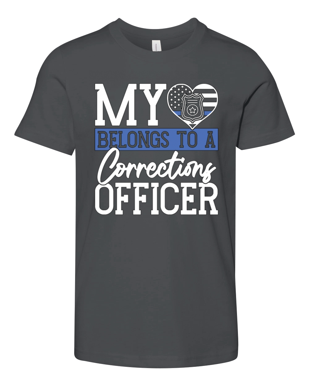 Corrections Officer My Heart Belongs To Officers Youth Unisex Jersey Tee