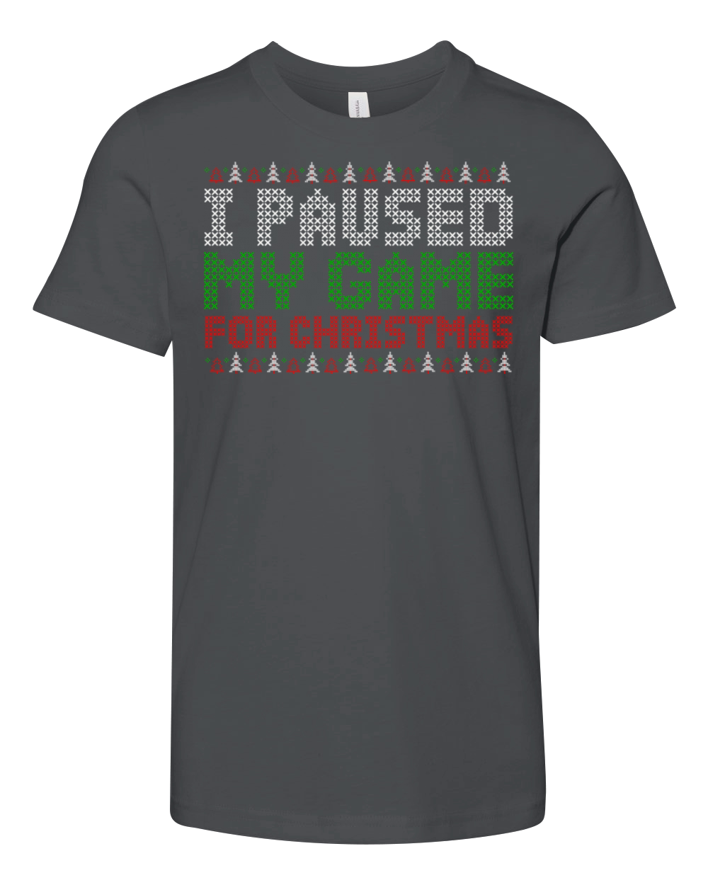 Paused Game Christmas Xmas X Mas Santa Youth Unisex Jersey Tee