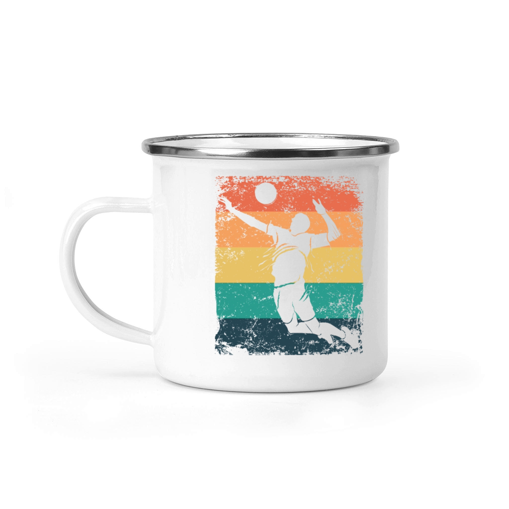 Volleyball Player Retro Beach Volleyball Camping Mug