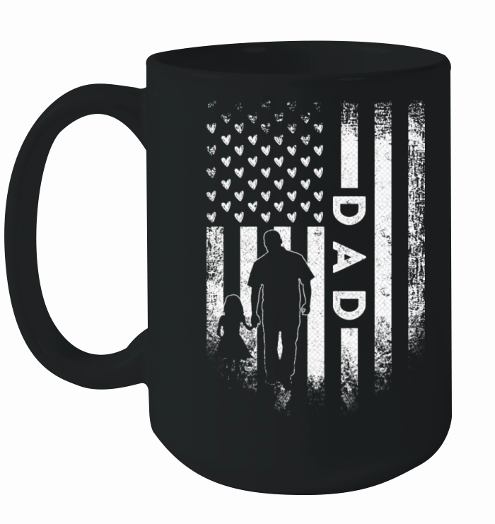 Vintage Usa Flag Proud Dad Funny Fathers Day For Ceramic Mug
