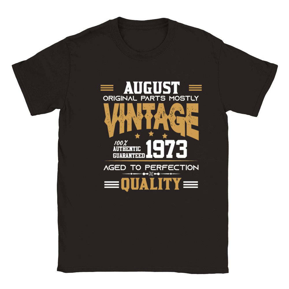 Vintage Aged To Perfection August 1973 Classic Kids Crewneck T-shirt
