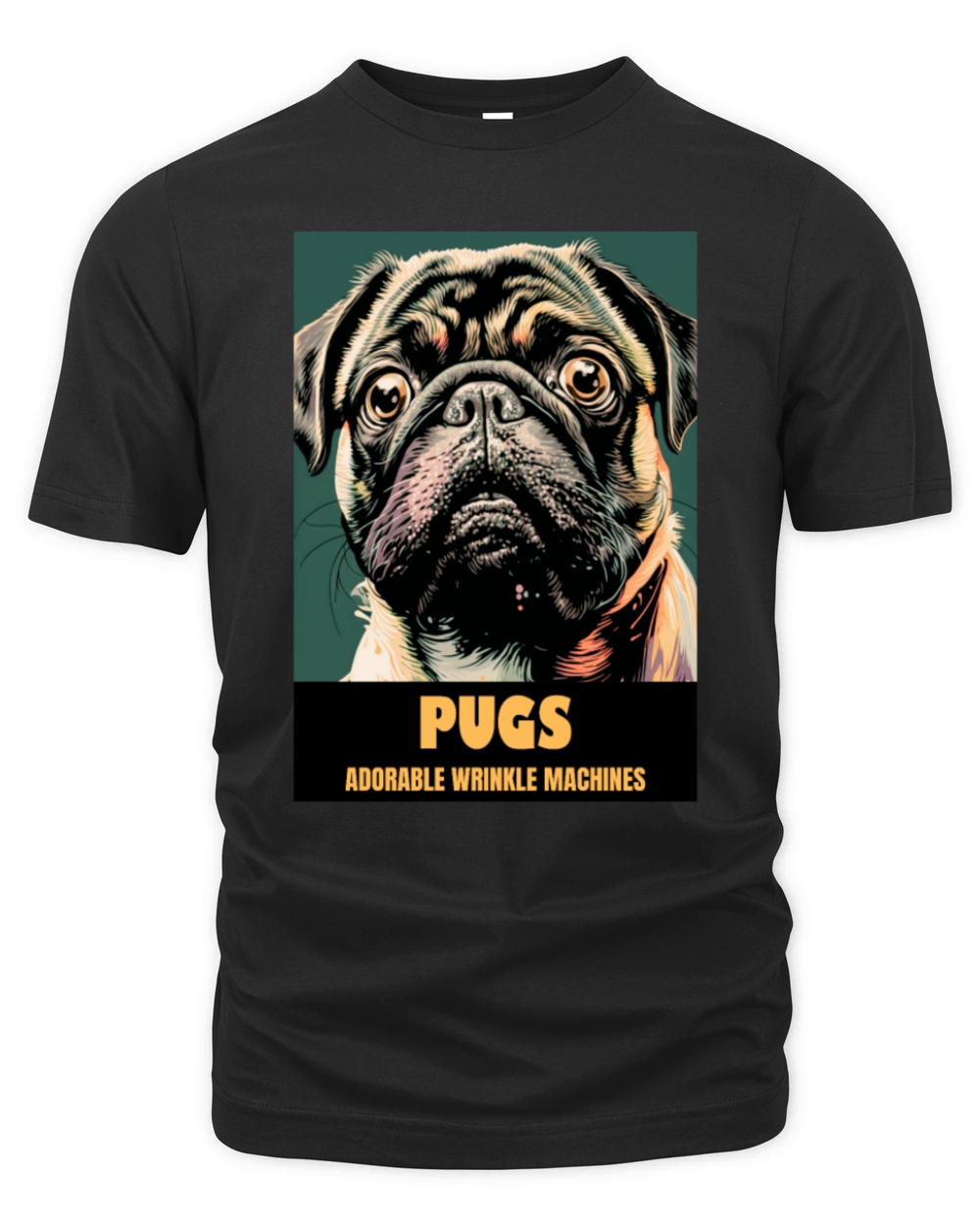 Pug dog portrait with funny quote Organic Unisex T-shirt