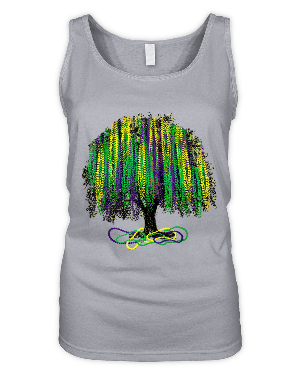 Mardi Gras Tree Beads New Orleans 2023 Watercolorp Organic Women's Tank Top
