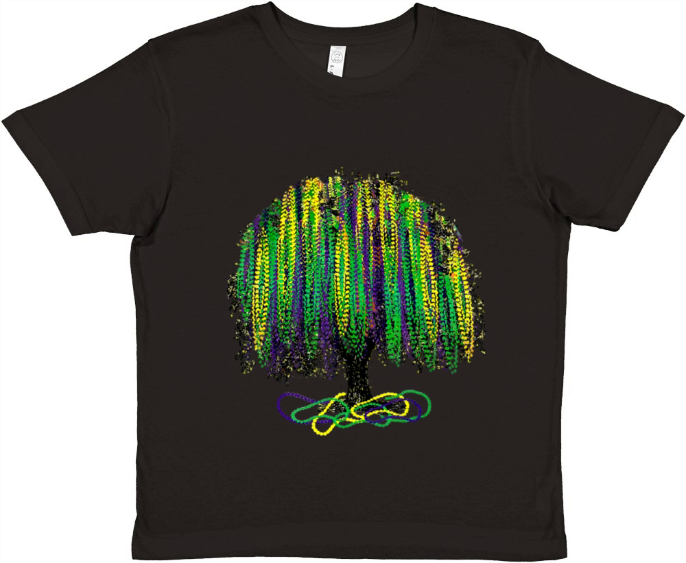 Mardi Gras Tree Beads New Orleans 2023 Watercolorp Premium Kids Crewneck T-shirt