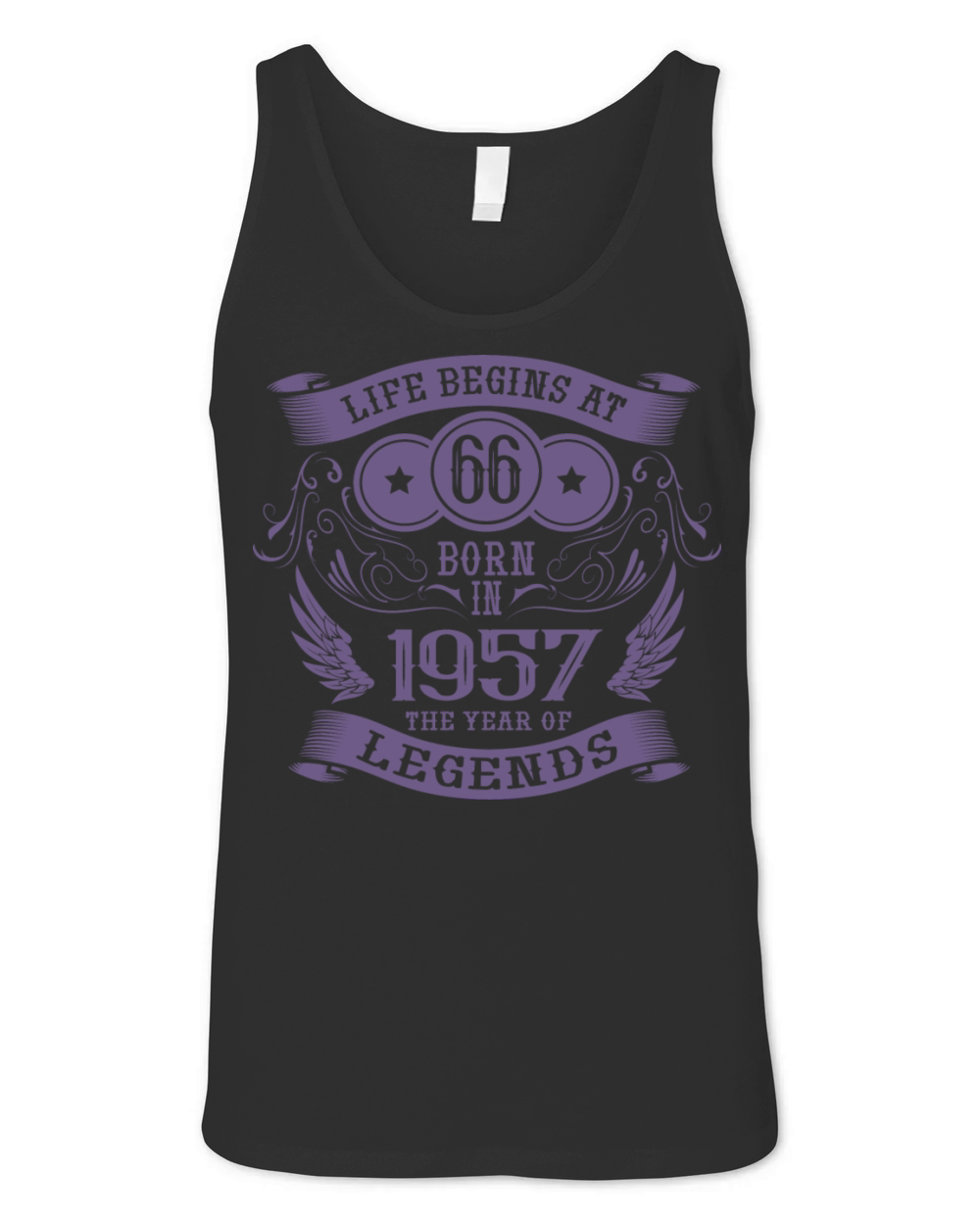 Life begins at 66 1957 Birthday Vintage Unisex Jersey Tank