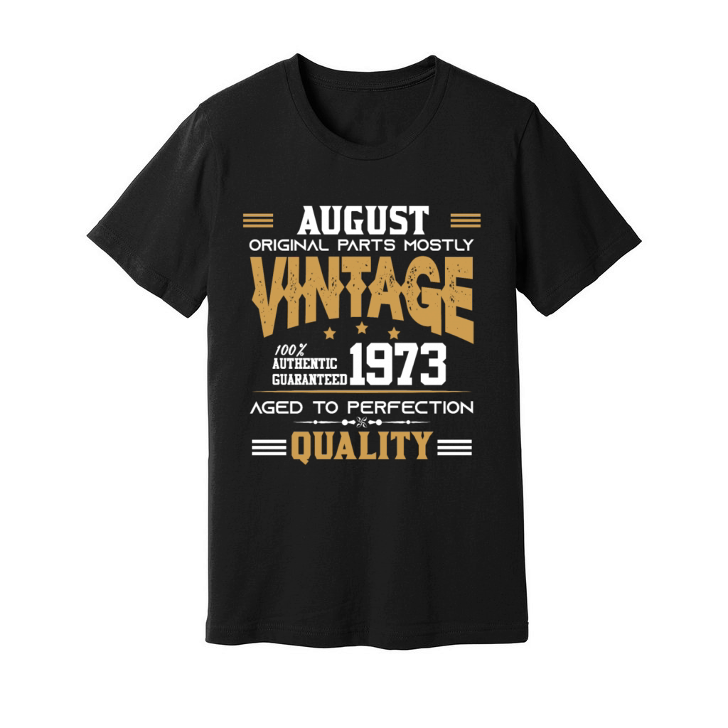 Vintage Aged To Perfection August 1973 Unisex Jersey Tee
