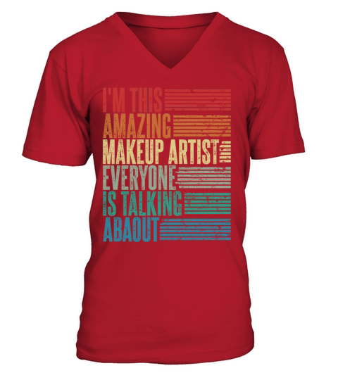 Vintage Makeup Artist Profession Gift Retro V-Neck T-shirt