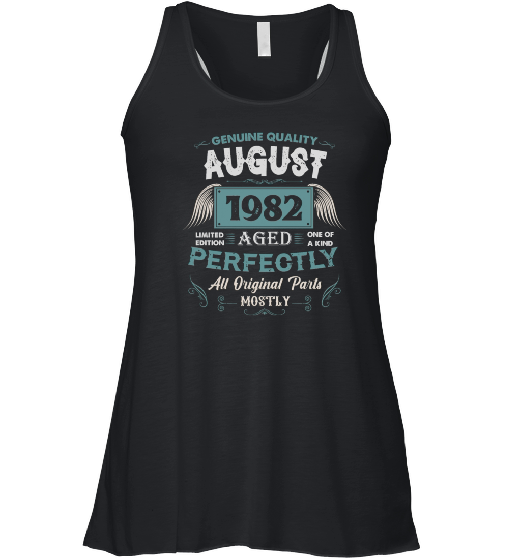 August 1982 Vintage Birthday Present Women's Flowy Tank Top