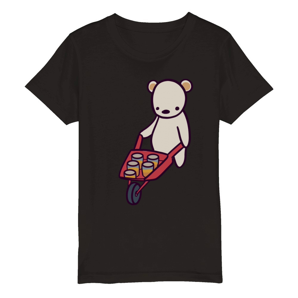 Polar Bear Honey Wheelbarrow Delivery Organic Kids Crewneck T-shirt