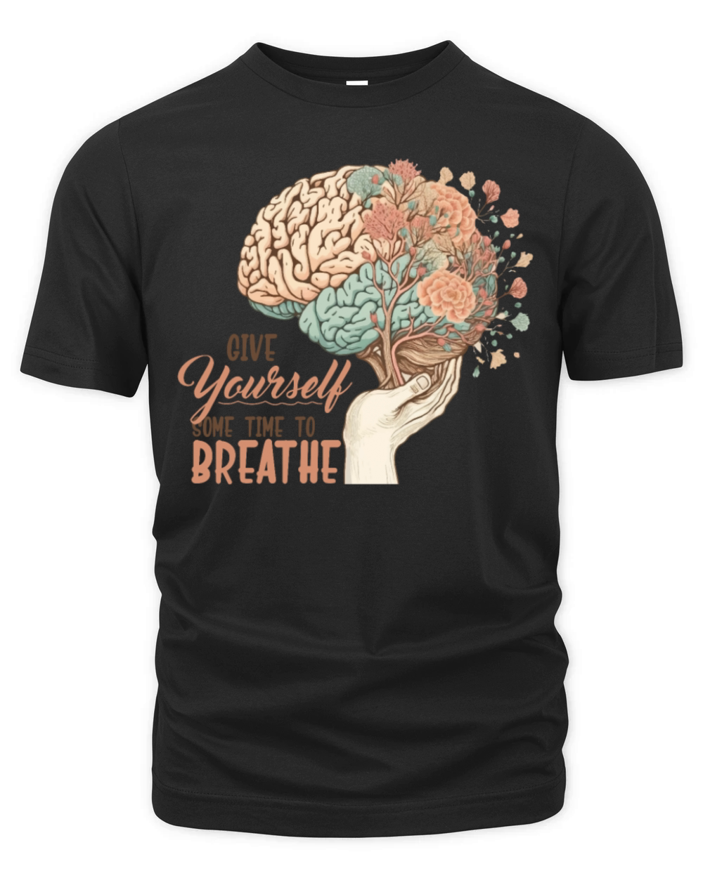 Mental Health Awareness Floral Brain Flower Positi Organic Unisex T-shirt