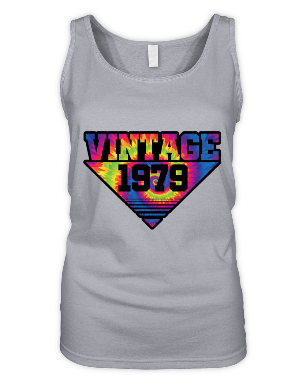 Vintage 1979 Tie Dye Splash Color Triangle Organic Women's Tank Top