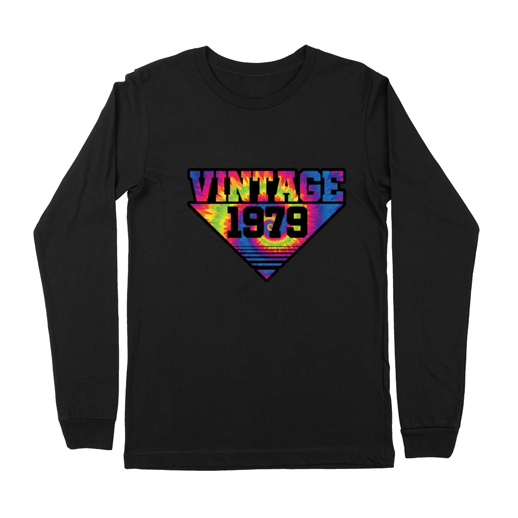 Vintage 1979 Tie Dye Splash Color Triangle Premium Long Sleeve