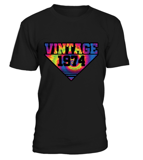 Vintage 1974 Tie Dye Splash Color Triangle T-Shirt Unisex