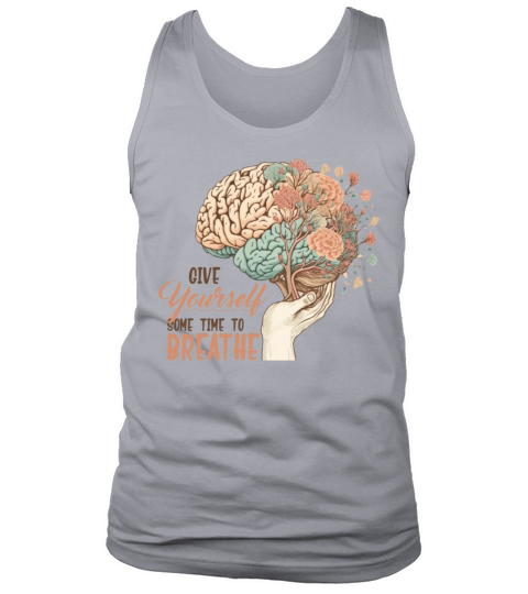 Mental Health Awareness Floral Brain Flower Positi Tank Top Unisex