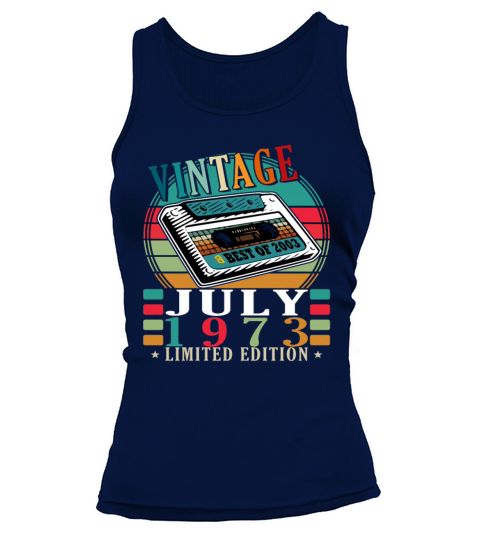 Vintage 1973 July Retro Birthday Gift Tank top Woman